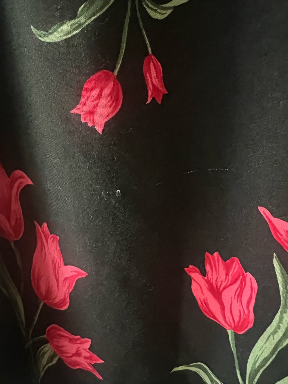 Vintage 90’s Teddi Dresses long dress with red Tulips and tie back. Size 10 - Picture 8 of 8
